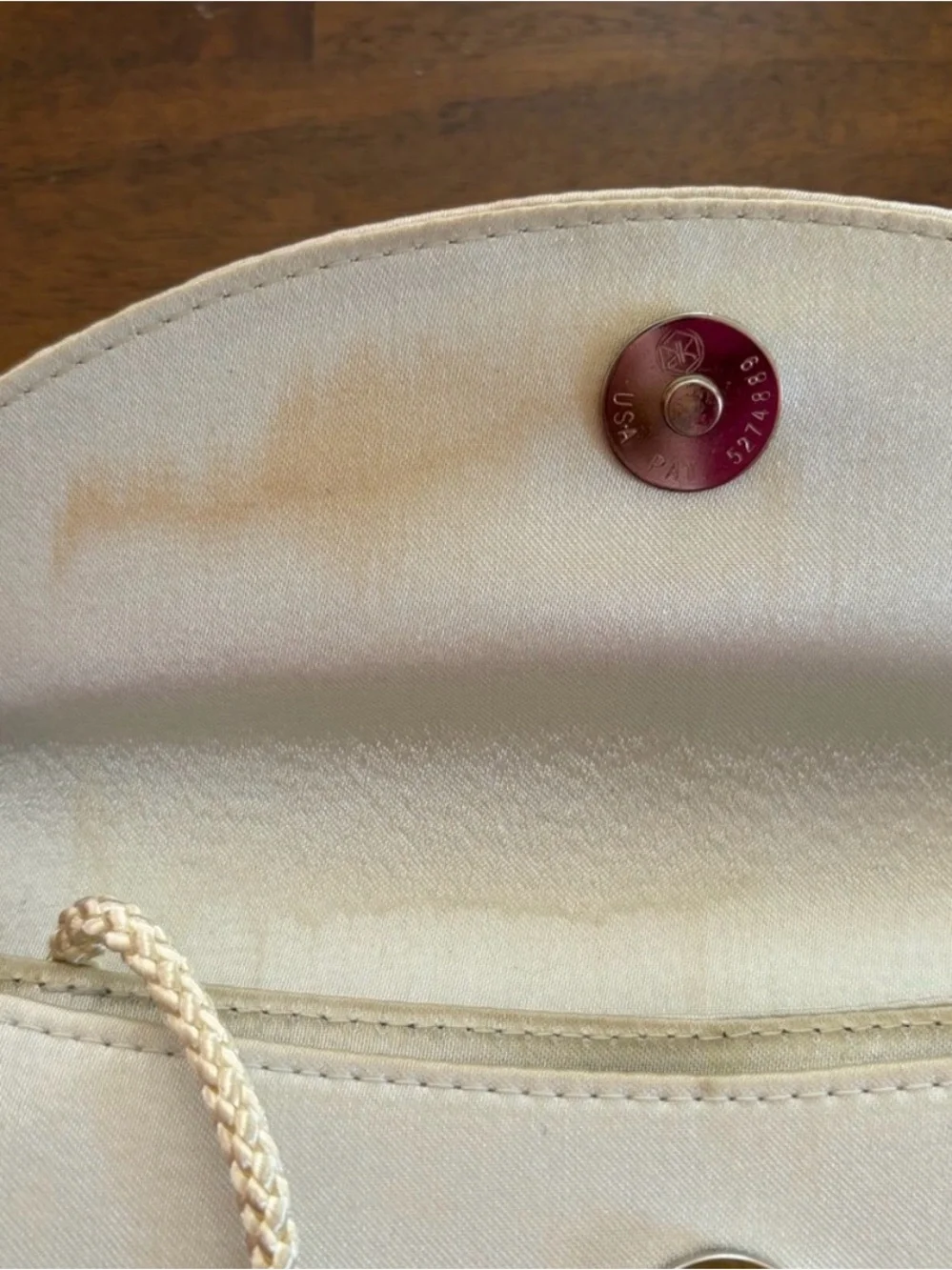 Elegant Cream Satin Evening Clutch
